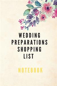 Wedding preparations shopping list notebook ideal for wedding shopping essentials and to be ready for the wedding day