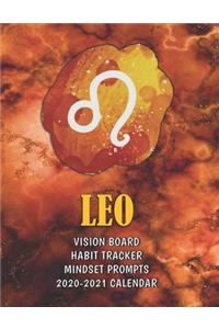 Leo . Vision Board . Habit Tracker . Mindset Prompts . 2020 - 2021 Calendar