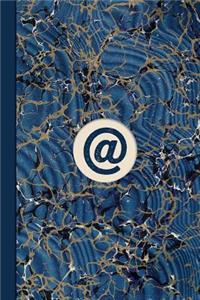 Monogram Symbol at Sign Email Marble Notebook (Blue Ginger Edition)