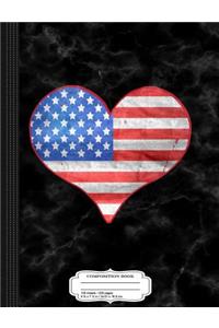 American Flag Heart Composition Notebook