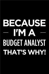 Because I'm a Budget Analyst That's Why