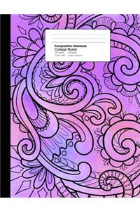 Composition Notebook College Ruled 7.44 X 9.69 Inches 100 Sheets / 200 Pages