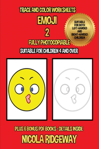 Trace and color worksheets (Emoji 2)