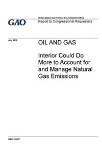 Oil and gas, Interior could do more to account for and manage natural gas emissions