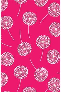Bullet Journal Dandelions in Pink: 162 Numbered Pages with 150 Graph Style Grid Pages, 6 Index Pages and 2 Key Pages in Easy to Carry 5.5 X 8.5 Size.