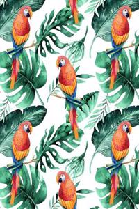 My Big Fat Journal Notebook For Bird Lovers Tropical Parrots Pattern 5
