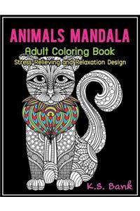 Animal Mandala Adult Coloring Book Stress Relieving and Relaxation Design