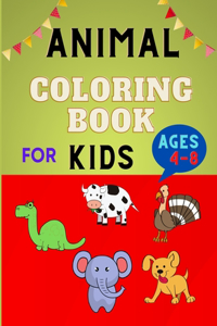 Animal coloring book for kids ages 4-8