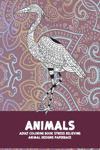 Adult Coloring Book Stress Relieving Animal Designs Paperback - Animals