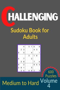 Challenging Sudoku Book for Adults Volume 4