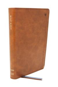 NET Bible, Thinline, Leathersoft, Brown, Comfort Print
