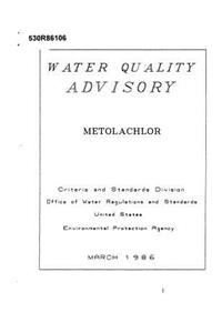 Water Quality Advisory Metolachlor