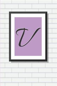 Initial V Personalized Blank Lined Journal Notebook