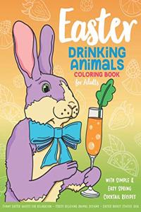 Easter Drinking Animals Coloring Book for Adults