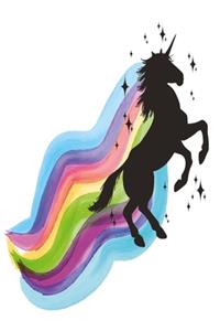 Black Rainbow Unicorn with white notebook