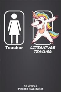 Teacher - Literature Teacher 52 Weeks Pocket Calender