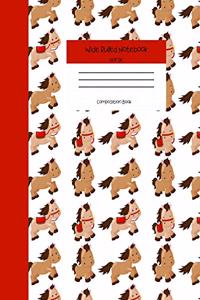 Wide Ruled Horse Notebook Composition Book