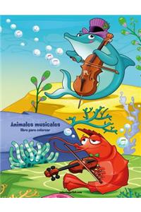 Animales musicales libro para colorear 1