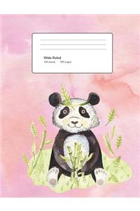 Panda Bear Composition Book Wide Ruled
