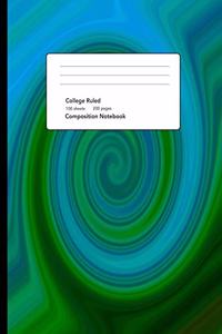 Blue Green Swirl Composition Notebook