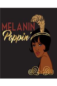 Melanin Poppin: Red Gold Journal School Composition Notebook (7.5 X 9.25)200 Pages(college Notebook, Ruled Notebook,200 Page Composition Book,200 Page Journal,200 Page Notebook,200 Ruled Paper)