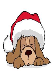 Christmas Puppy Santa Claus Hat School Comp Book 130 Pages