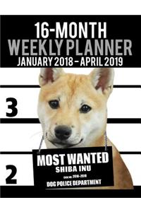 2018-2019 Weekly Planner - Most Wanted Shiba Inu