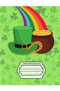 Lucky Irish Pot of Gold, Composition Notebook, 4x4 Quad Rule Graph Paper