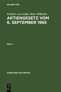 Aktiengesetz Vom 6. September 1965