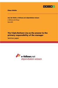 The Triple Bottom Line as the answer to the primary responsibility of the manager