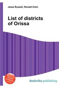 List of Districts of Orissa