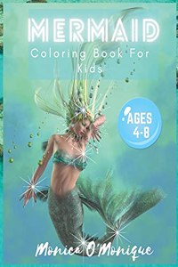 Mermaid coloring book for kids ages 4-8