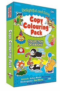 Colouring book: Copy Colouring Pack - Collection of 8 books - Delightful and Easy - Colouring activity pack - Animals, ABC, 123, Action words, and many more