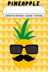 Pineapple Composition Notebook * Coloring * Sketching