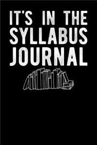 It's In The Syllabus Journal