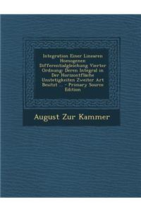 Integration Einer Linearen Homogenen Differentialgleichung Vierter Ordnung