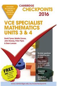 Cambridge Checkpoints Vce Specialist Mathematics 2016 and Quiz Me More