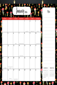 2026 Mushrooms Desk Pad and Wall Calendar (11 X 17) - (12-Month Calendar with 152 Bonus Stickers!)