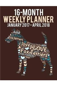 2017-2018 Weekly Planner - Wordcloud Fox Terrier