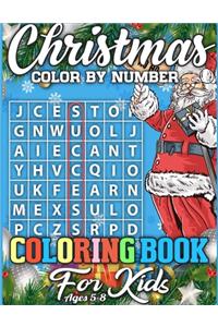 Christmas Color By Number Coloring Book for Kids Ages 5-8