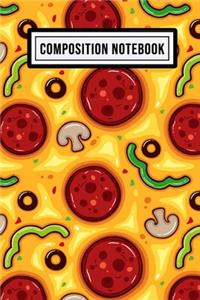 Pizza Unruled Composition Notebook: Pizza Blank Unruled Composition Notebook - 110 Pages - Pocket Size 6x9