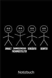 Anwalt Zahnmedizinischer Fachangestellter Verkäufer Beamter