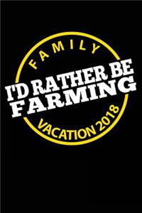 Family Vacation 2018 I'd Rather Be Farming