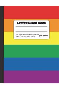 Rainbow Flag - College Ruled Lined Composition Book