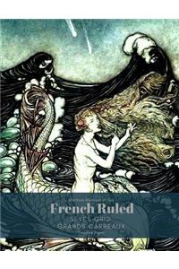 Maritime Mermaid At Sea French Ruled Seyes Grid Grands Carreaux Practice Paper