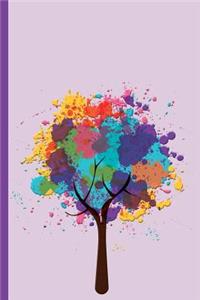 Colorful Paint Splattered Tree