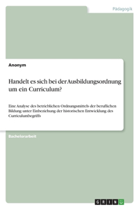 Handelt es sich bei der Ausbildungsordnung um ein Curriculum?