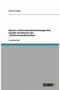 Namen und Personenbezeichnungen bei Goethe am Beispiel der "Wahlverwandtschaften