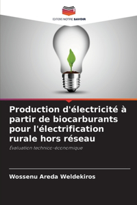 Production d'électricité à partir de biocarburants pour l'électrification rurale hors réseau