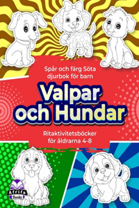 Spår och färg Söta djurbok för barn: Valpar och hundar Ritaktivitetsböcker för åldrarna 4-8, konstböcker för barn (pojkar och flickor)
